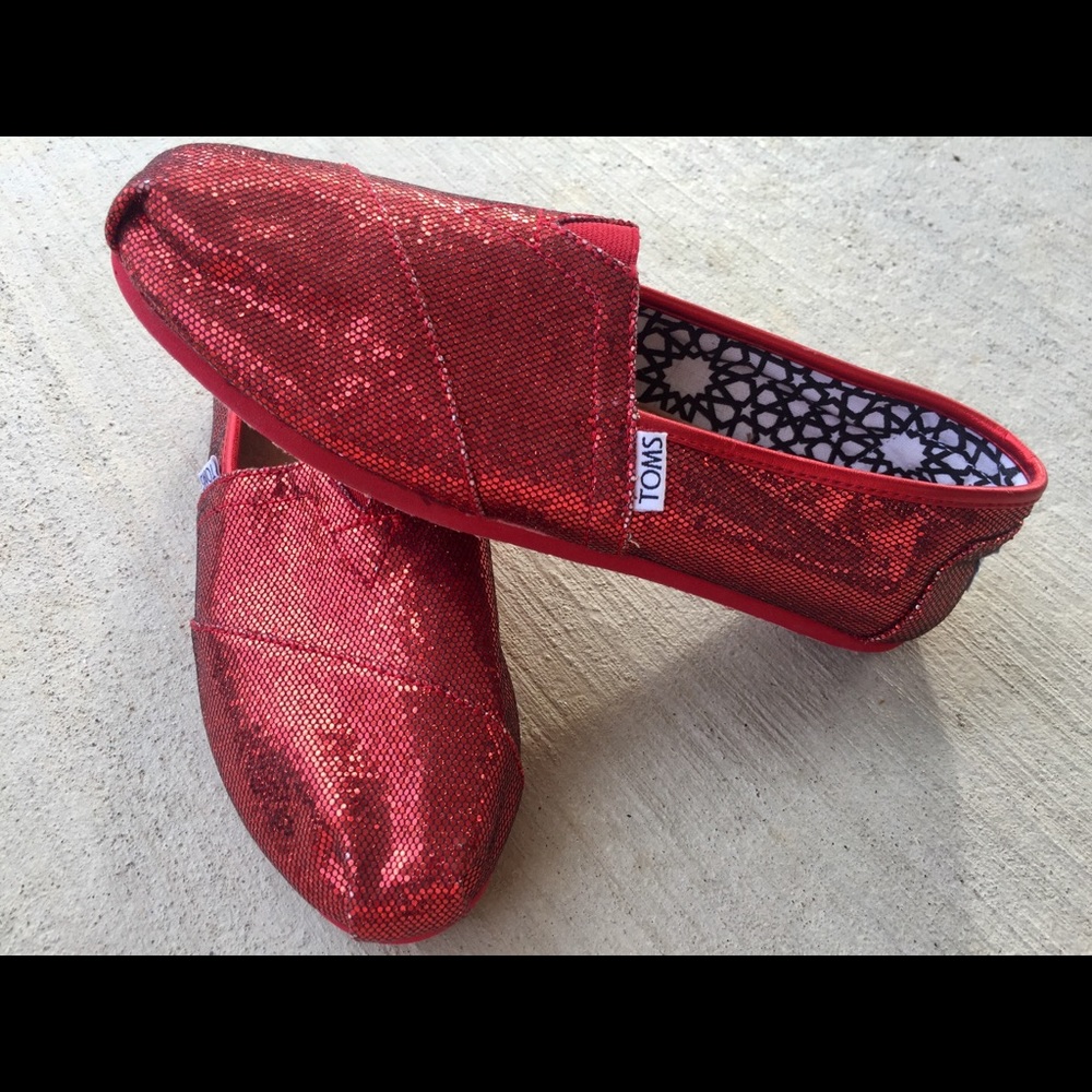 Red Glitter Toms